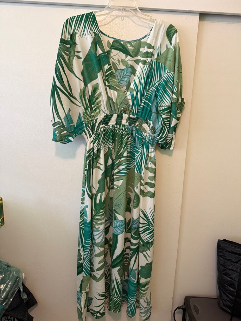 Tropical greenery caftan
